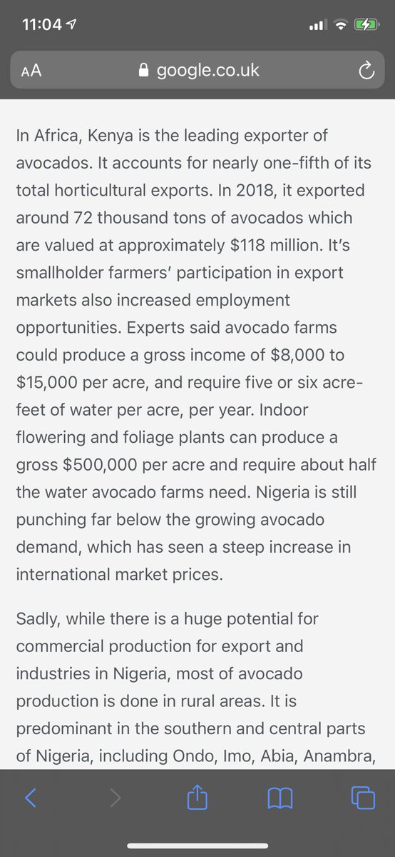 So it feels like it’s Avocado season in Nigeria and I started wondering if we export them (seeing as they are in such high demand elsewhere) and I found this blurb