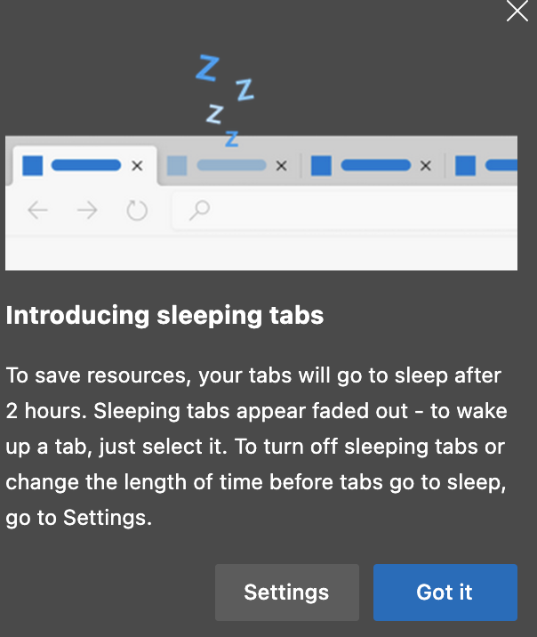 Thibaultvdh's tweet photo. So you mean I don't have to restart my computer every 48 hours anymore to get it back up to speed? #sleepingtabs #Microsoft #Edge #chromium https://t.co/tdc9nSCjHP