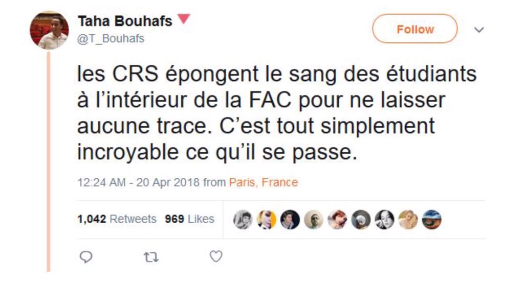 Commençons par le sang de Tolbiac, relaté par  #Bouhafs.(on le cherche encore ce mort)