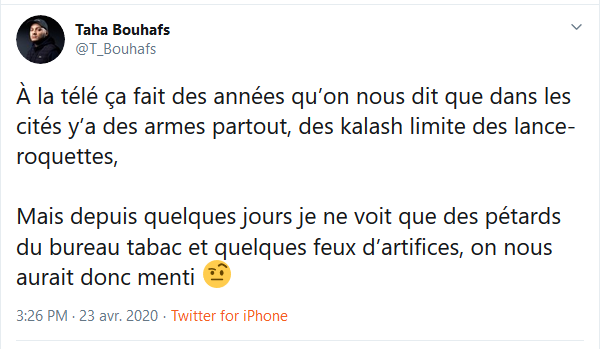  #Bouhafs qui nie la présence d'armes lourdes dans les banlieues