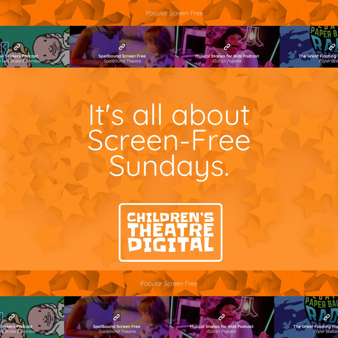 childrens_td's tweet image. Podcasts, Downloadable Activities &amp;amp; More from the best of Children’s Theatre, here, there and everywhere - we&apos;ve just linked you up to it all at childrenstheatredigital.com ! #screenfreesundays #childrenstheatre #savethearts