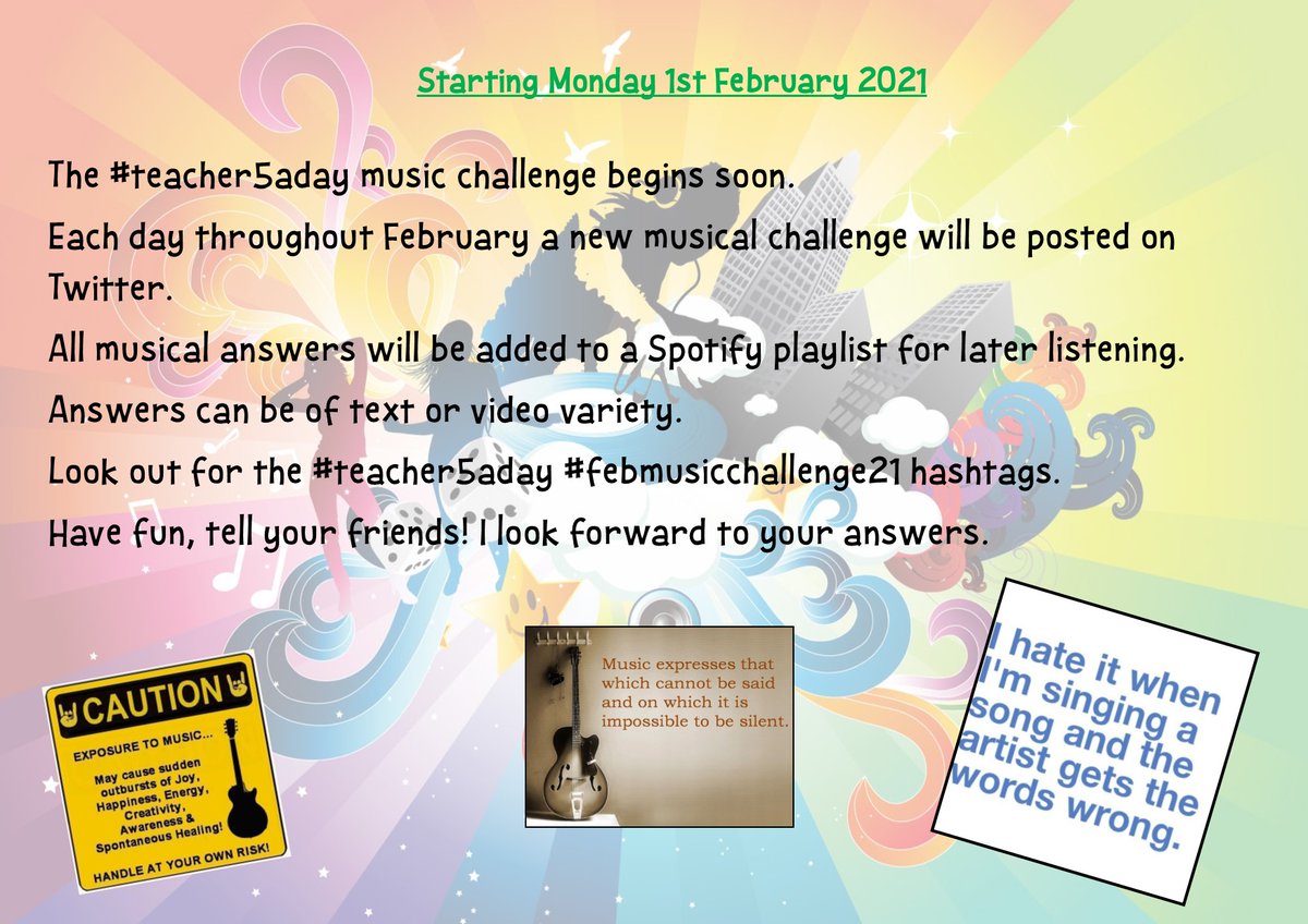 Graham Andre' ๐ฅ๐ป๐ป (@grahamandre) on Twitter photo It's back! #FebMusicChallenge21 #Teacher5aday #TeacherHugRadio <a href="/aly_sea/">Alex Seaford</a> @CathyKirby65 <a href="/MenaiN/">Menai N ๐ฆ๐บ๐ฐ</a> <a href="/MenTeachPrimary/">Men Teach Primary ๎จ #EduMTP ๐๐ฝโโ๏ธ๐๐</a> <a href="/katypotts/">Computing@islington</a> <a href="/kateowbridge/">Mrs O ๐โโ๏ธ FCCT</a> <a href="/andylutwyche/">Andy Lutwyche</a> @FrankiLopezzz <a href="/MrEFinch/">Ed Finch</a> <a href="/PrimaryRocks1/">#PrimaryRocks</a> <a href="/wyldteach/">Lucy Wyld</a> <a href="/ruthgangonells1/">Ruth Gangonells ๐๐ป</a> <a href="/LizWestbrook5/">Liz Westbrook</a> <a href="/gazneedle/">Gaz Needle</a> <a href="/pauldixtweets/">Paul Dix</a> <a href="/kevinmulryne/">Kevin Mulryne</a> It's back! #FebMusicChallenge21 #Teacher5aday #TeacherHugRadio <a href="/aly_sea/">Alex Seaford</a> @CathyKirby65 <a href="/MenaiN/">Menai N ๐ฆ๐บ๐ฐ</a> <a href="/MenTeachPrimary/">Men Teach Primary ๎จ #EduMTP ๐๐ฝโโ๏ธ๐๐</a> <a href="/katypotts/">Computing@islington</a> <a href="/kateowbridge/">Mrs O ๐โโ๏ธ FCCT</a> <a href="/andylutwyche/">Andy Lutwyche</a> @FrankiLopezzz <a href="/MrEFinch/">Ed Finch</a> <a href="/PrimaryRocks1/">#PrimaryRocks</a> <a href="/wyldteach/">Lucy Wyld</a> <a href="/ruthgangonells1/">Ruth Gangonells ๐๐ป</a> <a href="/LizWestbrook5/">Liz Westbrook</a> <a href="/gazneedle/">Gaz Needle</a> <a href="/pauldixtweets/">Paul Dix</a> <a href="/kevinmulryne/">Kevin Mulryne</a>