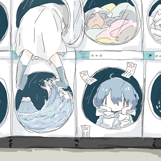 「女の子 洗濯機」のTwitter画像/イラスト(新着)