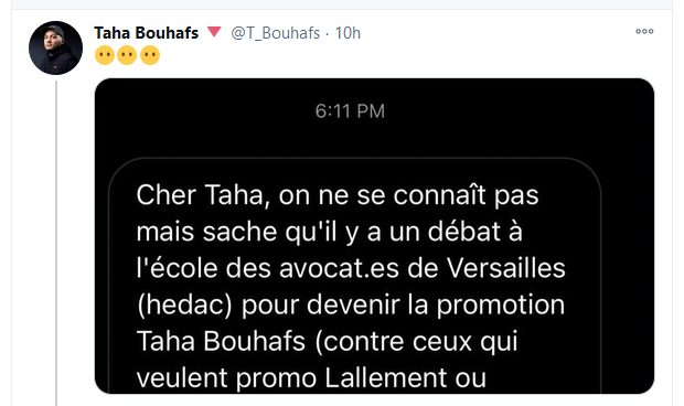  #Bouhafs, qui depuis qu'il a une carte de journaliste (Trouvée au fond d'un paquet de lessive), à un melon (bien plus gros que son cerveau)