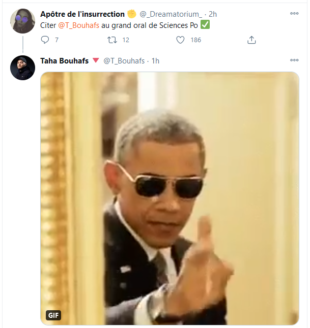  #Bouhafs, qui depuis qu'il a une carte de journaliste (Trouvée au fond d'un paquet de lessive), à un melon (bien plus gros que son cerveau)