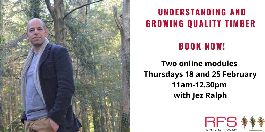 Book now! Understanding &amp; growing quality #timber Two online modules Thursday 18 and 25 February with Jez Ralph <a href="/Timberstrategy/">Timber Strategies</a>. Limited numbers. £20 RFS members £30 non members ow.ly/RC5D50D7Ani #forestersuk #forestryskills
