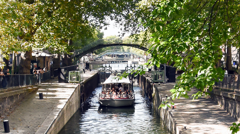 The supply of water runs down the Canal de l'Ourcq, into the Bassin de la Villette, then into the Canal St. Martín (of Amelie fame)