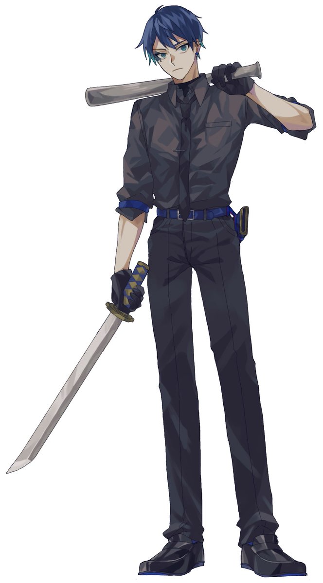 weapon sword 1boy male focus holding gloves solo  illustration images
