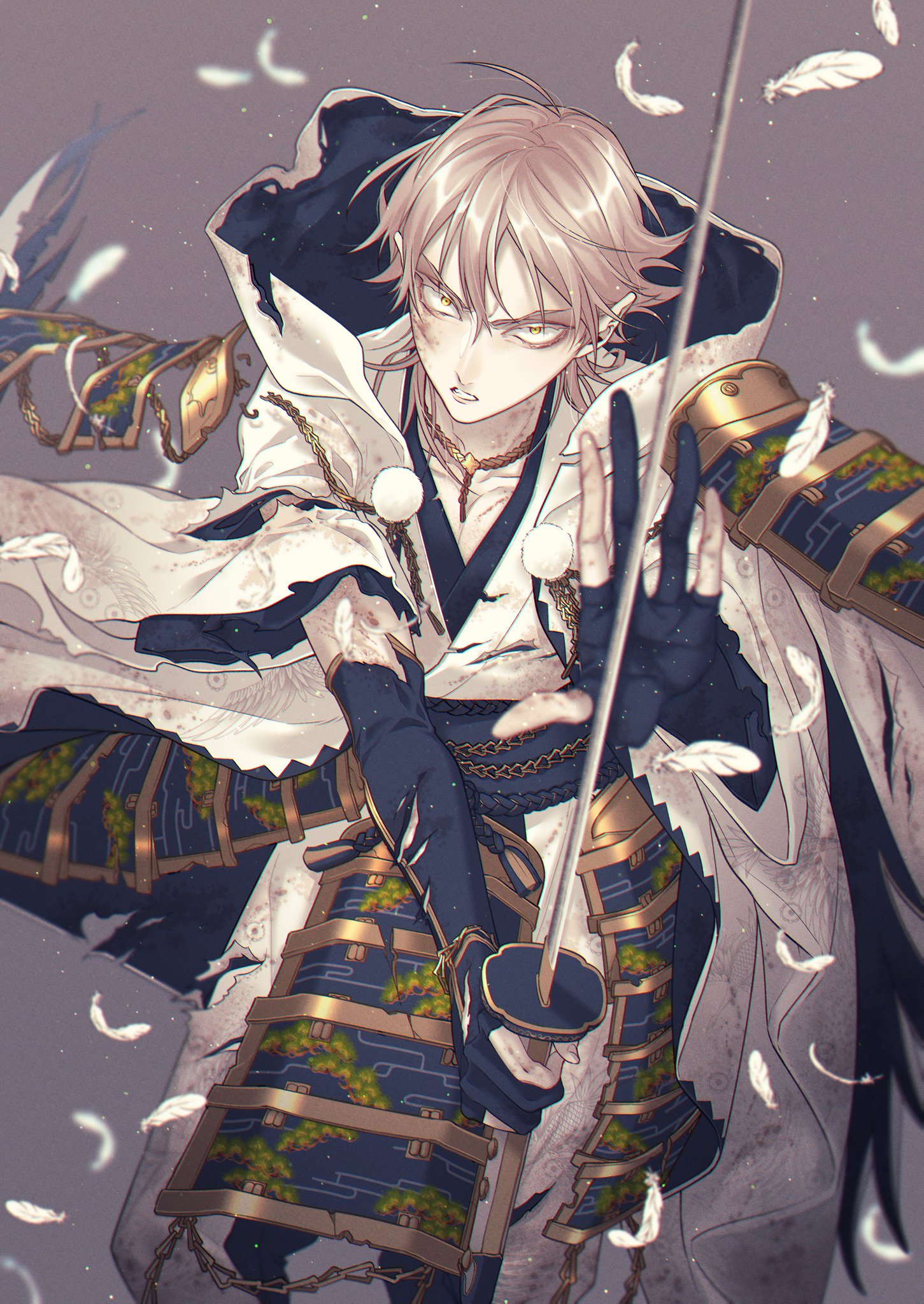 さ*や様 手描きイラスト❀ファンアート❀鶴丸国永 刀剣乱舞 】鶴丸国永さんファンアートが描きたくなった元旦 第一