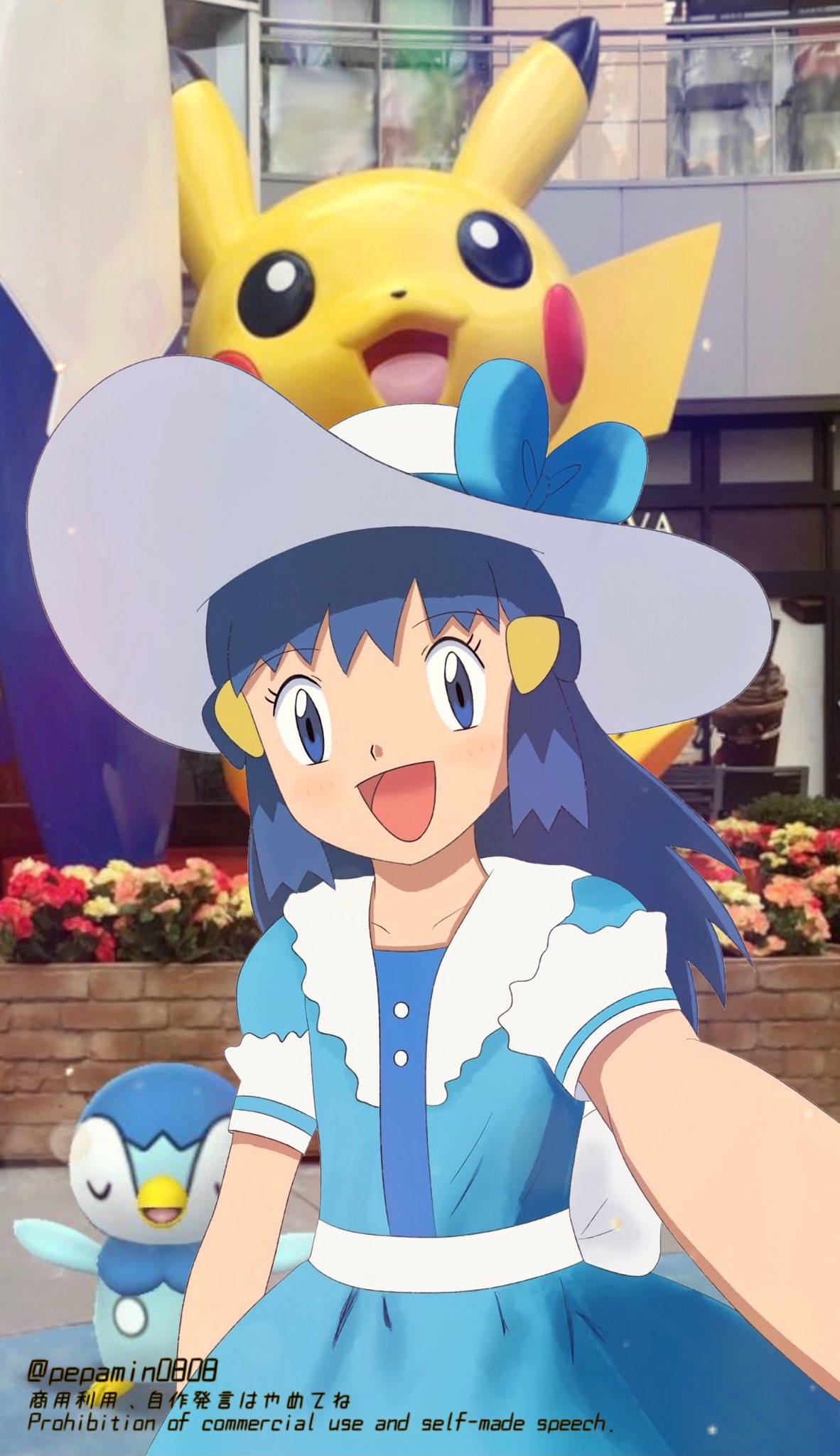 ペパミン Su Twitter ちょっと前にポケモンgoにゴウが出てきた時 自撮りしてるヒカリver描きたくて描いてたやつ完成させました 風のメッセージのこのドレス可愛いくて ヒカリの衣装の中でもトップレベルで好きです ポケマスバレンタインヒカリもそのうち描き