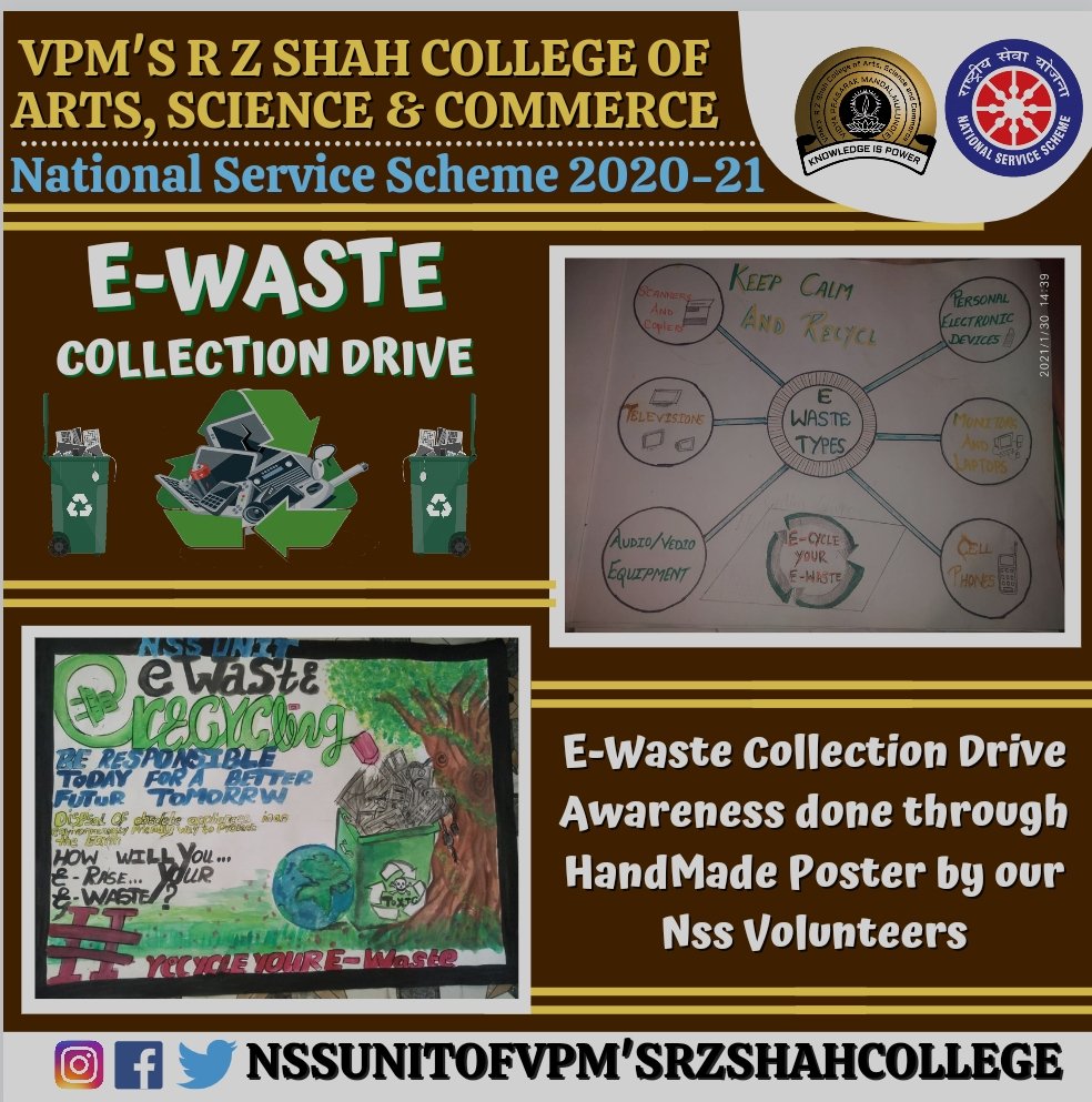 national_vpm's tweet photo. ♻️E-Waste COLLECTION DRIVE♻️
Our NSS Volunteers Had made Handmade Posters and slogans for awareness of E-waste collection drive As E-waste is a serious issue which need to be handled properly.
.
#ewaste #ewastecollectiondrive @nss_uom @_NSSIndia @ConnectingNss https://t.co/NwUfoFfNz3