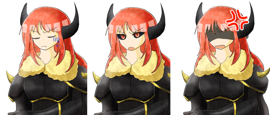 ただこの魔王様 黒白目だから目力が強く 眼を閉じさせたりギャグ顔で目の存在を消す 突発 魚肉ソーセージマジックのイラスト ただこの魔王様 黒白目だから目力が強く 眼を閉じさせたりギャグ顔で目の存在を消す 突発 魚肉ソーセージマジックのイラスト