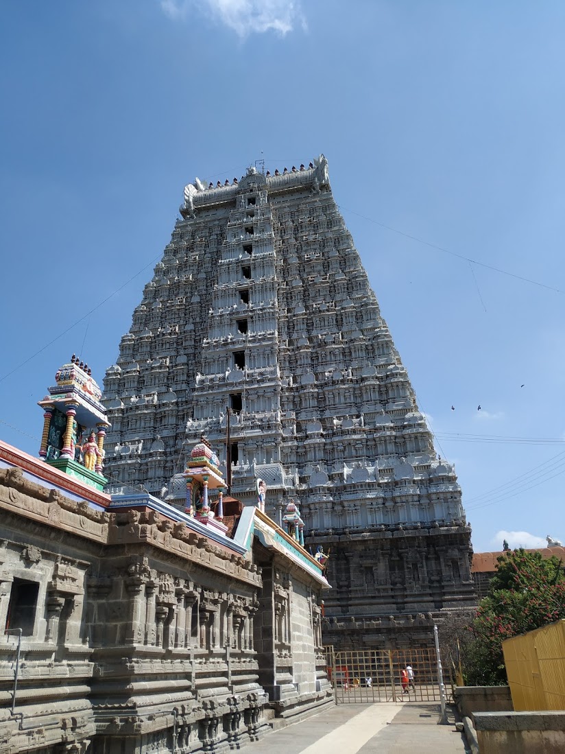 FIRE ELEMENT- ARUNACHALESWARAR TEMPLE, Annamalai Hills, Thiruvannamalai, Tamil NADU. The Arunachaleswarar Temple depicts the fire element bestowed by Shiva and is represented by the "Agni lingam".(13)