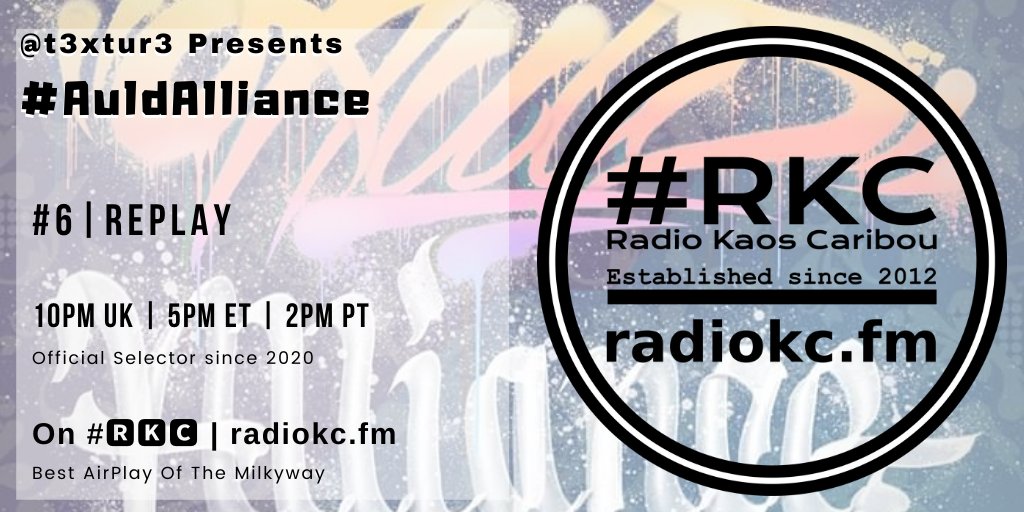 RadioKC's tweet photo. TODAY

🕙10PM UK⚪5PM ET⚪2PM PT

#AuldAlliance #6 #REPLAY

by @t3xtur3

⬇️Details⬇️
🌐 https://t.co/SmKEtYp8PB

📻 #🆁🅺🅲 featuring

@burmawave | @GaspTheBeing x @MrPhysiks | @Konchis141 x MOG | @duntmusic | @ConsciousRoute x True Note 

.../... https://t.co/cNqQusgeWm