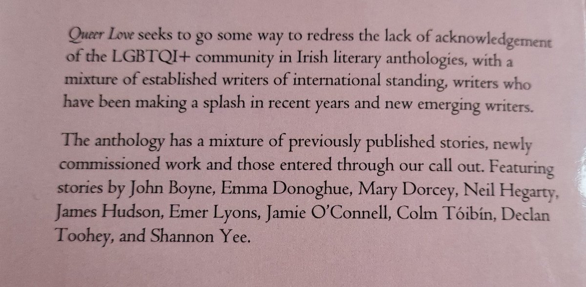Just finished #QueerLove edited by @paul_mc_veigh with stories about #relationships by @john_boyne @EDonoghueWriter @nphegarty @dorcey10m20 #ColmTóibín and others. It's a collection of magnificent reads. @MunLitCentre #amreading #LGBTQI
