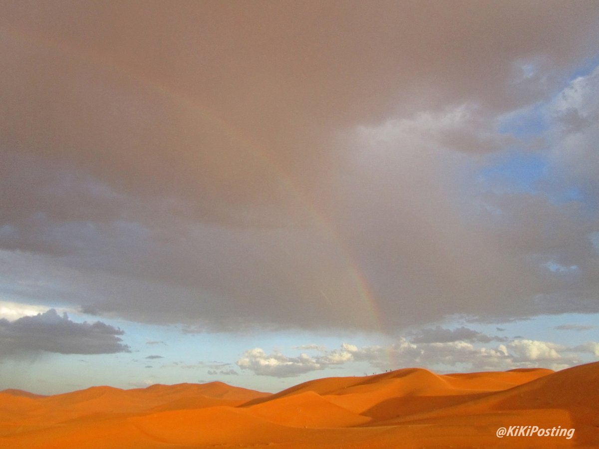 After the rain shower in Morocco...#sahara #saharadesert #Morocco #rainbow #storm #clouds #travel #travelphotography #rainshower #desert #peace #harmony #tranquility #camelride #redsand #joy #photography #Zen