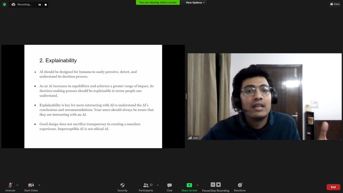 Belpy2021's tweet photo. Amazing talk on Ethical Consideration in AI and Cloud Computing by Jatin Gupta 
#python #CloudComputing https://t.co/f4qq1ZnzDf
