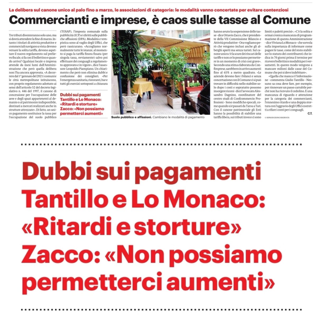 Con la commissione stiamo lavorando in sinergia con le associazioni di categoria e con l'assessorato alle attività produttive,  perché prima di votare le delibere occorre fare chiarezza su diversi punti, EVITANDO qualsiasi tipo di aumento del canone.