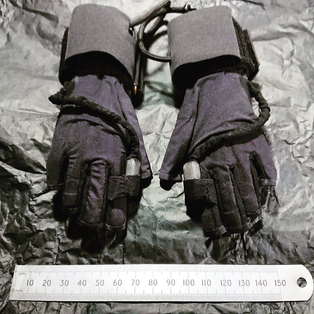 mimu_gloves's tweet image. The tiniest most perfect pair of #mimugloves made by our @RachelFreire. Shown here next to a MiMU standard size L.

These are for amazing Alexis who uses the gloves with @VoiceSign1 as a tool to speak. Can&apos;t wait to see her and Angie using them today! HAPPY BIRTHDAY ALEXIS!