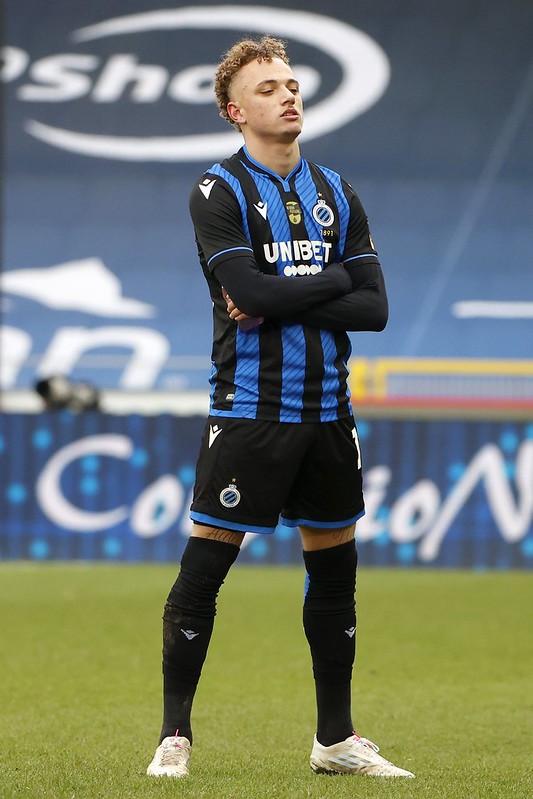 Club's Noa Lang celebrates after scoring the 1-3 goal during a soccer match  between RSC Anderlecht and Club Brugge KV, Thursday 20 May 2021 in Anderle  Stock Photo - Alamy