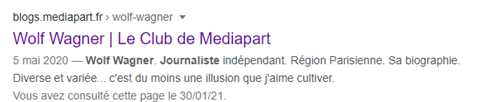 Cela montre soit une volonté de cacher la rédaction, soit qu’il n’y a pas de rédaction. D’ailleurs impossible de savoir qui est directeur de la rédaction. Reste donc les tiers.Par exemple des journalistes indépendants qu’on retrouve aussi par exemple dans les blogs de medipart