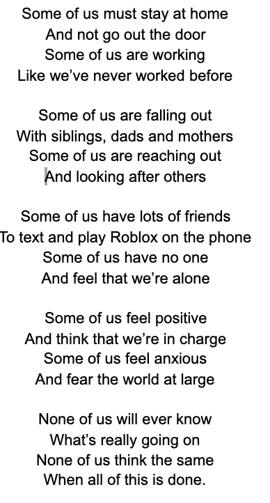 9StHerberts's tweet photo. Another wonderful poem from one of our C9 superstars!! Wow, I'm so proud. #lockdownpositivity #proudteacher #poetry https://t.co/BQqbuk0lM1