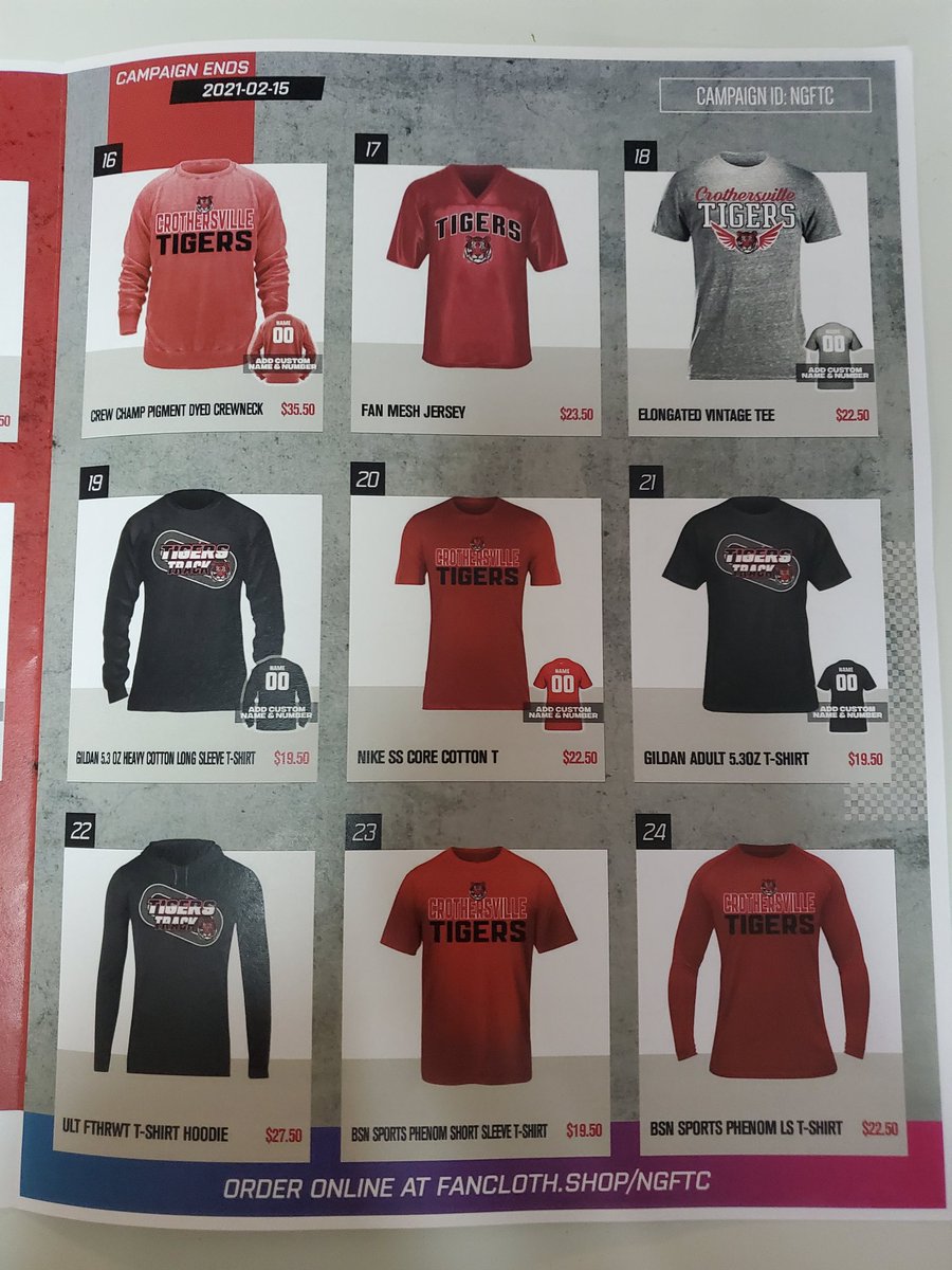 CrothersvilleD's tweet photo. Crothersville Girls &amp; Boys H.S. Track team has a team store opening Feb. 1st to Feb. 15th. The link for the store is below. When checking out, make sure to put an athlete’s name down because they get an incentive for the # of items sold.
https://t.co/x7qy337WwL
Campaign ID: NGFTC https://t.co/kIKs4iE2R5