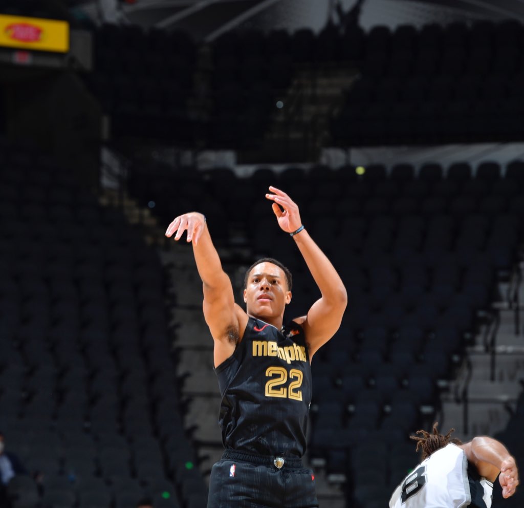 Your <a href="/NBA/">NBA</a> leader in 3 point percentage. 

<a href="/DBane0625/">Desmond Bane</a> is shooting 52% from deep 🔥 

#GrzNxtGen