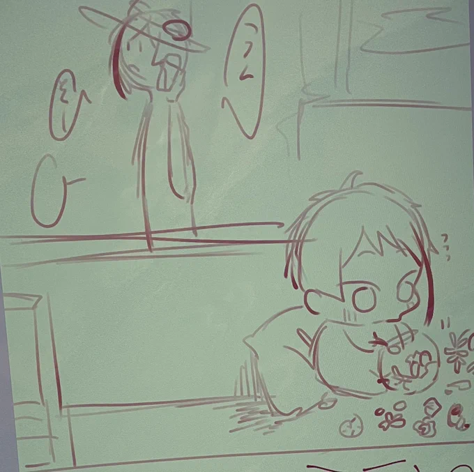 久々にショタジェの親子描く🐬 