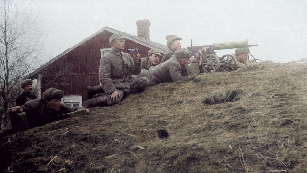 III. Keski-Pohjanmaan konekiväärikomppanian ryhmä Leinolassa.