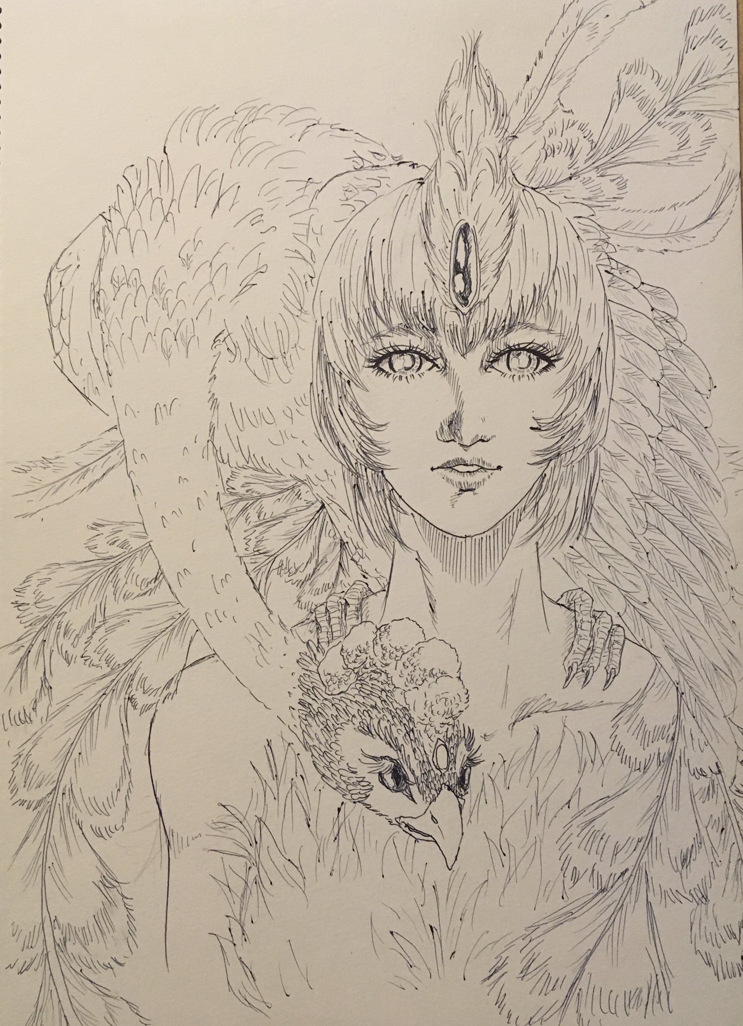 トモ ボールペンでペン入れしたから インク溜まりが 色塗りはまた来週だな 私の好きな漫画 アニメもあり をモチーフに描いてます 分かるかしら イラスト好きな人と繋がりたい アナログ T Co Qkzmqlx4kn Twitter