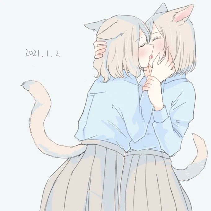 #今月描いた絵を晒そう
青シャツけも耳百合! 