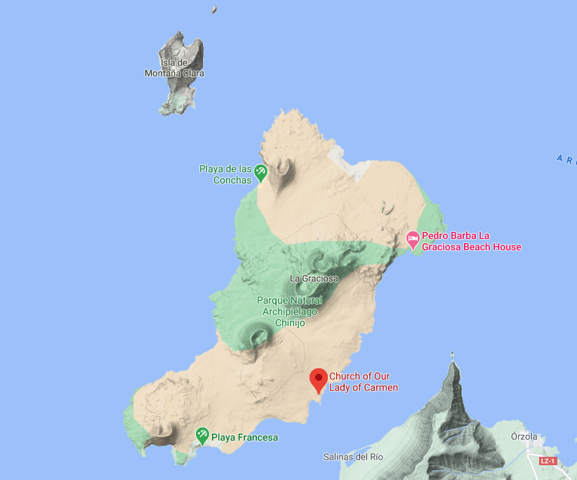  There are no cars, or even asphalted roads, on the Canarian island of La Graciosa. It’s like something from another era – even like a Spaghetti western. Work began on nautically themed Nuestra Señora del Carmen in 1945 and ended in 1993. Seagulls like to rest on its belfry.