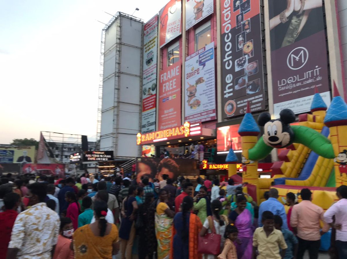 RamCinemas's tweet image. Today evening show's status! 

#MasterInRamCinemas Unstoppable 

We guess only #Thalapathy can create this magic even after the OTT release.

#TharamanaSambavam