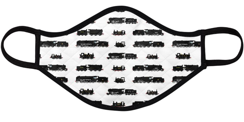 Ontherails2's tweet photo. Black Steam Trains Print
3-ply cotton facemask with elasticated straps
4 in stock (Large)
Price £9.50 + postage
#steamtrains #steamlocos #s160loco #c1loco #terrierloco #trainface #ontherails
https://t.co/n9cGbhOB65 https://t.co/iZCtceBPjg