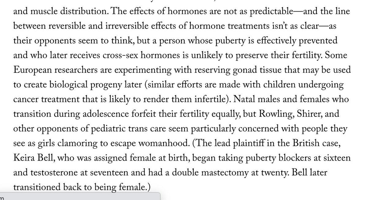 Lie no.4) "People under 16 can get an abortion, which is permanent, but trans-children can't get life-saving puberty blockers, which are reversible".No-one yet knows if the effects of puberty-blockers are fully reversible, nor if they're "life-saving". https://www.newyorker.com/news/our-columnists/we-need-to-change-the-terms-of-the-debate-on-trans-kids