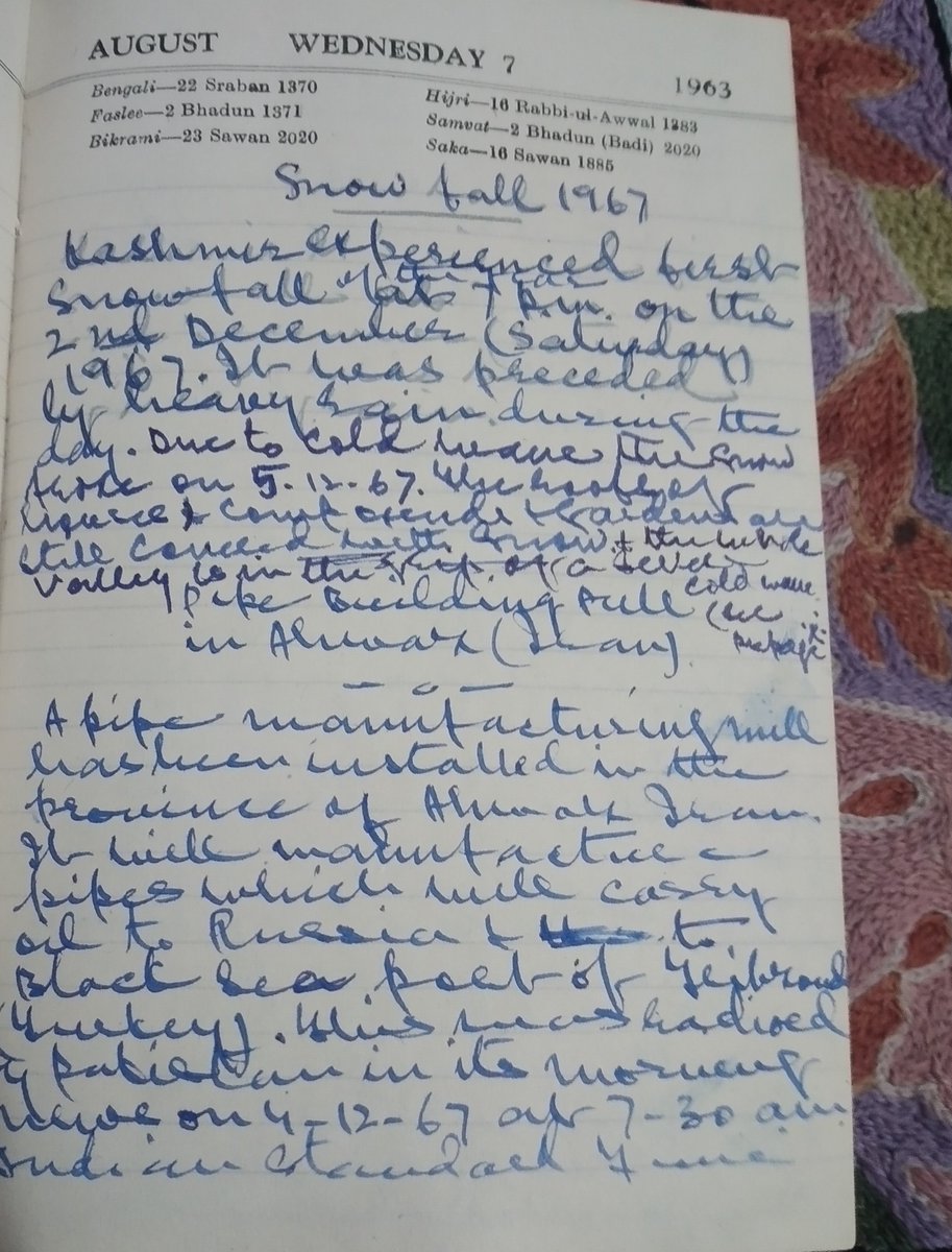 4.“This winter Kashmir experienced first snowfall on  http://2-12-67.It&nbsp; was followed by severe cold the temperature going down below the freezing point between 4th & 5th February the temperature was minus 12 centigrade. The intensity of cold continued from 2-12-67 to 15-2-68