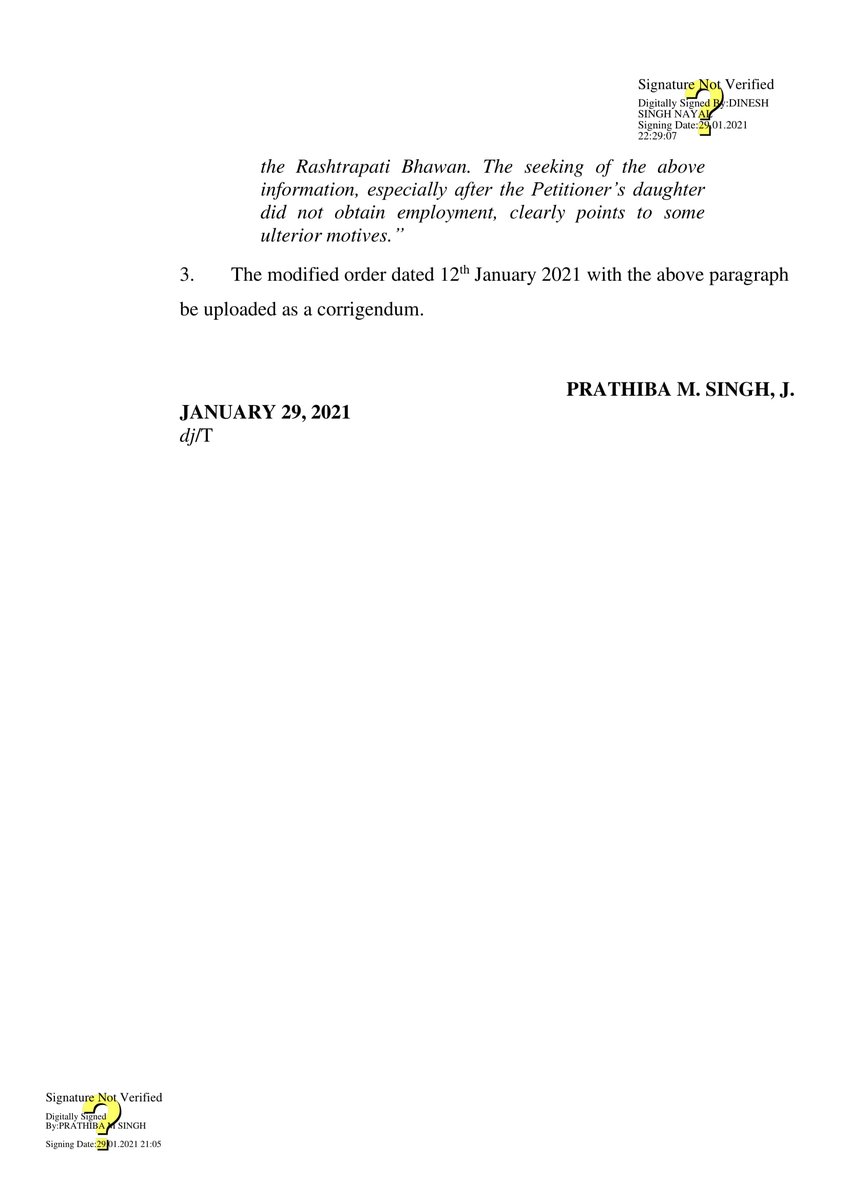 AgamMovement's tweet photo. In a fresh order issued on 29th January, Hon'ble DHC modified its earlier order.
Disclosure of interest necessary only when personal information of any individual is sought.
#RTIAct #RightToInformation #personalinformation #disclosureofinterest #transparency #GoodGovernance https://t.co/nlnTb3v9K3
