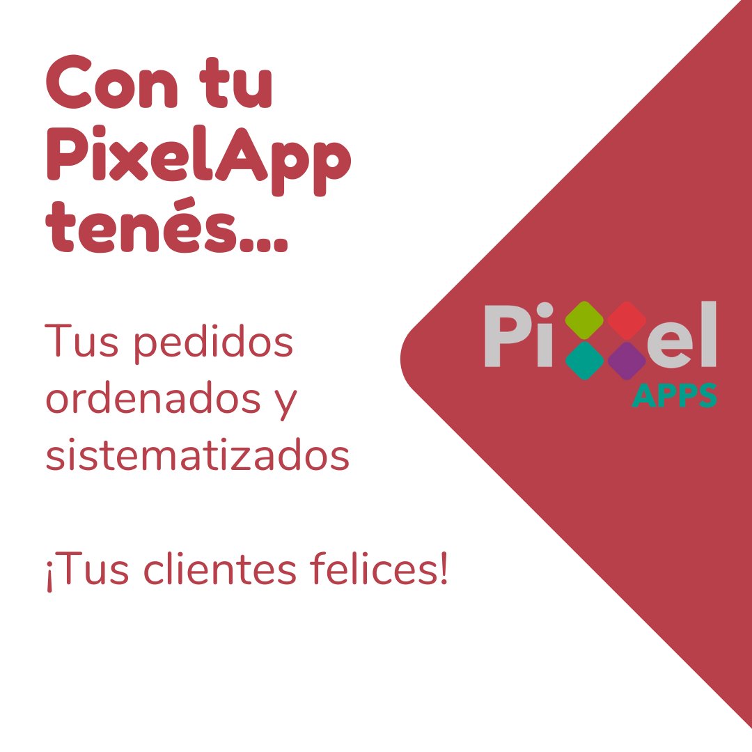 PixelappsAr's tweet photo. Con tu #PixelApp tenés...
Tus pedidos ordenados y sistematizados ¡Y tus clientes
felices! 😁
No puede ser que todavía no tengas tu #PixelApp 😂
Contactanos para asesorarte 👇
🔺 info@pixelapps.com.ar
🔺 3416923225 https://t.co/NEoNu81E8I