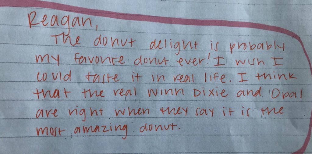 NTarboxNCE's tweet photo. @RiseNRollBakery gifted my @NobleCrossing students not only with free doughnuts but took the time to send comments back on each individual student’s donut design and writing. Thank you, thank you, thank you for giving my students an authentic learning experience! https://t.co/aDRWlvbC7O