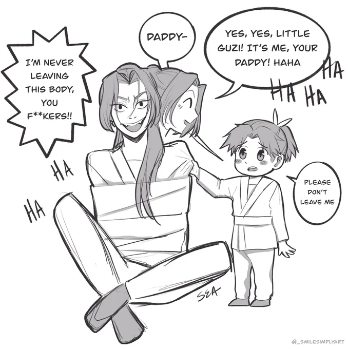 Qi Rong: a pain in the a** that loves playing dad

#TGCF #天官赐福
#QiRong #Guzi 