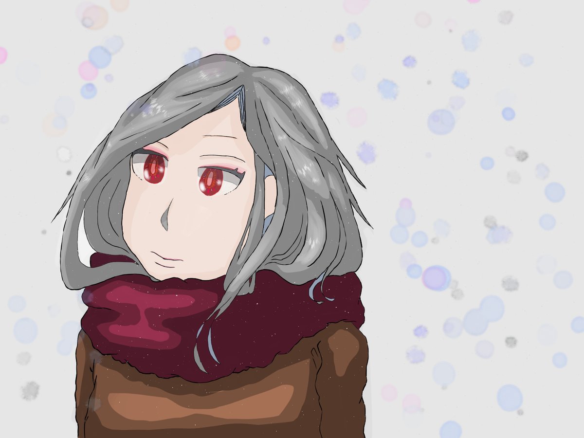 Tamago 創作 على تويتر スヌードはロングヘアの女性をさらに可愛くすること間違いなし イラスト ペンタブ 冬服イラスト 女の子 イラスト
