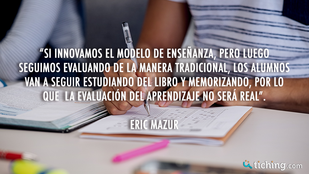 tiching's tweet photo. 💬 “Si innovamos el modelo de enseñanza, pero luego seguimos evaluando de la manera tradicional, los alumnos van a seguir estudiando del libro y memorizando, por lo que  la evaluación del aprendizaje no será real”. La entrevista a Eeric Mazur en https://t.co/FS7Q33bhQC https://t.co/8IzQLHcXIJ