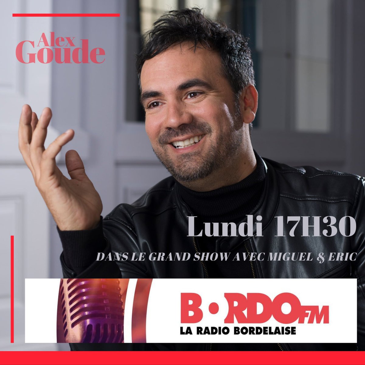 Goude_news's tweet photo. 📻 alexgoude est l’invité de @EricGhaffar et Miguel dans #legrandshow @BordoFM demain à 17h30 . ➡️ Live : https://t.co/oOMF5eMnZH
#interview #radio #alexgoude #bordeauxmaville #bordeaux #fun #directradio #live https://t.co/jXwFHaomp3