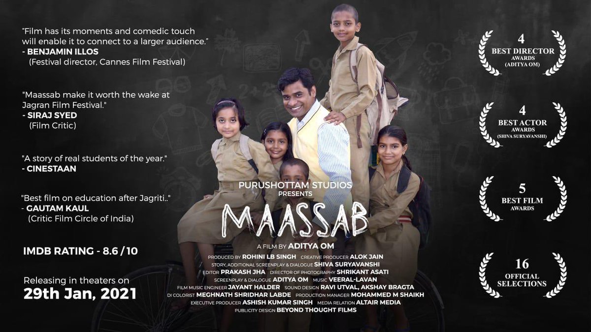 Please watch this best of independent cinema from India ' Maassab' a heartwarming film directed by @adityaaom and actor @shivaactor in the lead role. In theatres now. #maassabThemovie