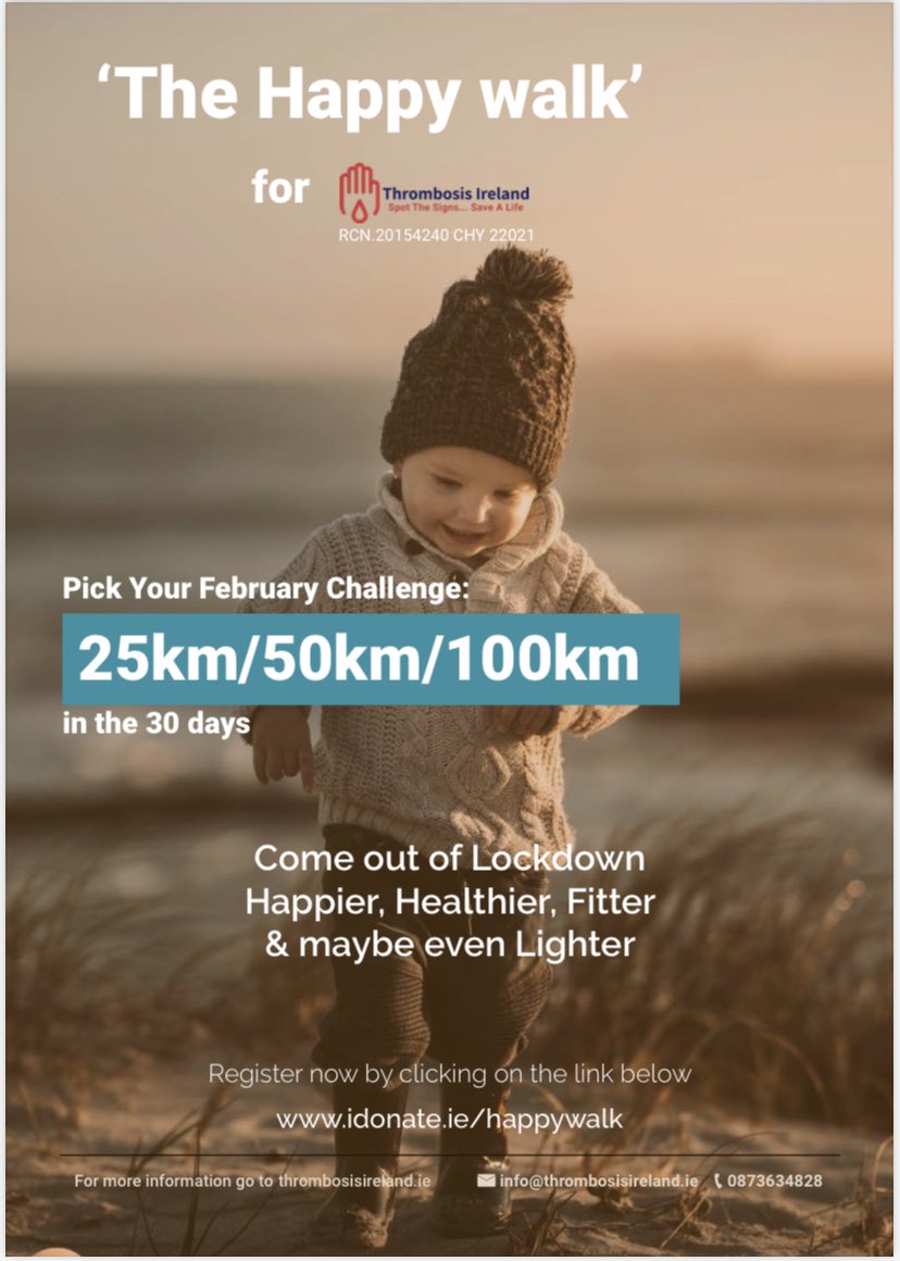 padd_ee's tweet photo. Myself and My team will be taking part in The Happy Walk for Thrombosis Ireland in the month of February. Donate what you can for a great cause using the link https://t.co/NMnEUF6ScO https://t.co/YIBvej71vj