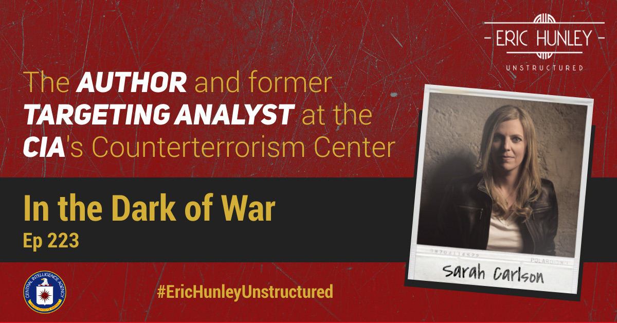 unstructuredp's tweet image. Eric Hunley has an Unstructured Interview with Sarah Carlson is the CIA Analyst who narrowly escaped Libya and wrote about it The Dark of War #CIA #Libya @smcarls1 @hunleyeric #EricHunleyUnstructured #CIA #Author #Counterterrorism unstructuredpod.com/223 ***Explore my Podcast***