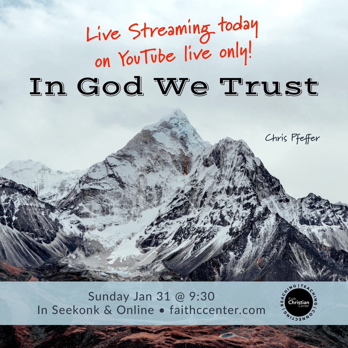 FaithCCenter's tweet photo. Live Streaming today on YouTube live only! https://t.co/t1InVrmy6Q