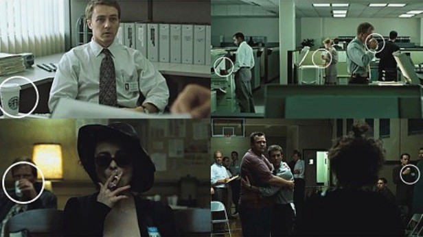 hitRECordJoe's tweet photo. Fun fact: you can spot a coffee cup somewhere in every scene of FIGHT CLUB. Here are just a few examples. ☕️ 🔍 https://t.co/ofEKUrPeSb
