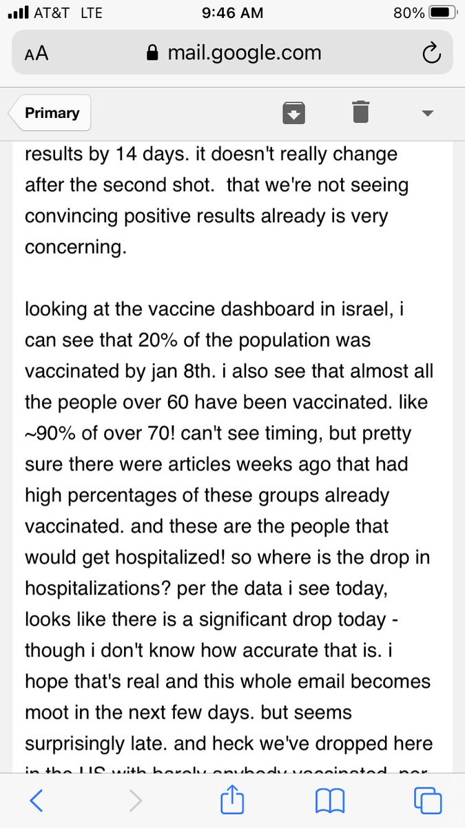 AlexBerenson's tweet image. The fact is that unless Israeli cases and hospitalizations crash within days, the decline will simply put the country on the path that countries with far fewer vaccinations (and softer lockdowns) have followed. Don’t expect the media to tell you this, though.